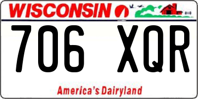 WI license plate 706XQR