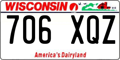 WI license plate 706XQZ