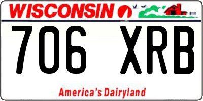 WI license plate 706XRB