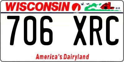 WI license plate 706XRC