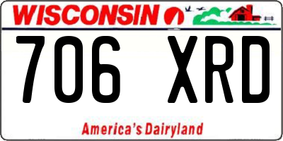 WI license plate 706XRD