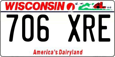 WI license plate 706XRE