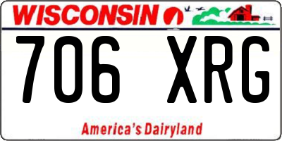 WI license plate 706XRG