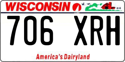 WI license plate 706XRH