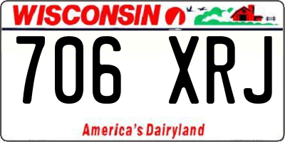 WI license plate 706XRJ