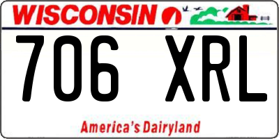 WI license plate 706XRL