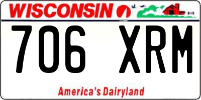 WI license plate 706XRM