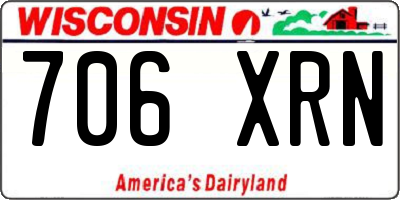 WI license plate 706XRN