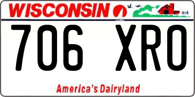 WI license plate 706XRO
