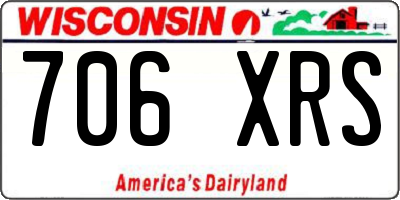 WI license plate 706XRS