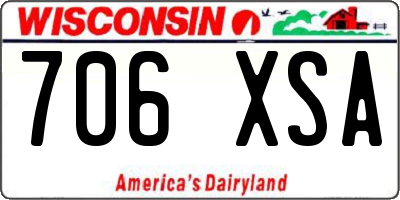 WI license plate 706XSA