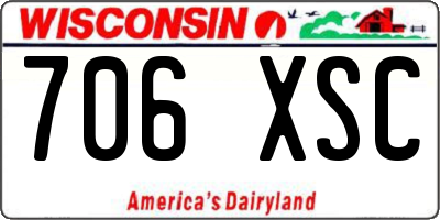 WI license plate 706XSC