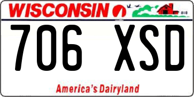 WI license plate 706XSD