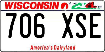 WI license plate 706XSE