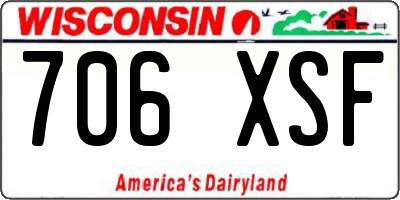 WI license plate 706XSF