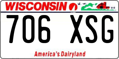 WI license plate 706XSG