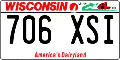 WI license plate 706XSI