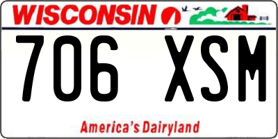 WI license plate 706XSM