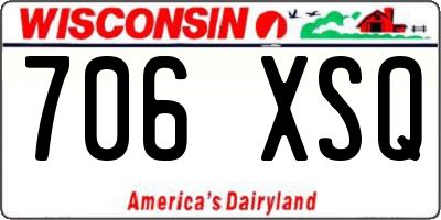 WI license plate 706XSQ