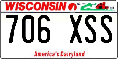 WI license plate 706XSS