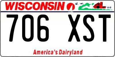WI license plate 706XST