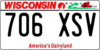 WI license plate 706XSV