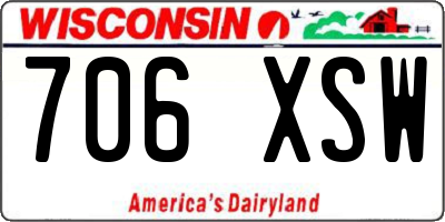 WI license plate 706XSW