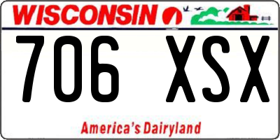 WI license plate 706XSX