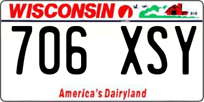 WI license plate 706XSY