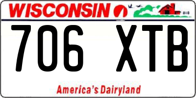 WI license plate 706XTB