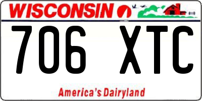 WI license plate 706XTC