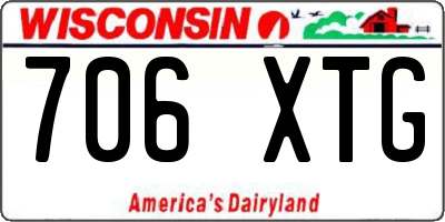 WI license plate 706XTG