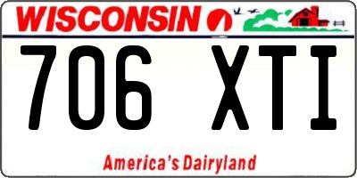 WI license plate 706XTI