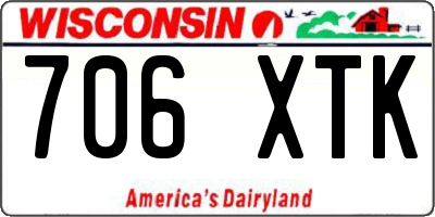 WI license plate 706XTK