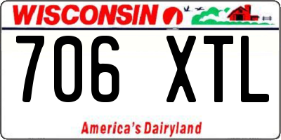 WI license plate 706XTL
