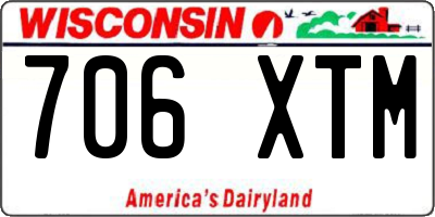 WI license plate 706XTM