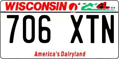 WI license plate 706XTN