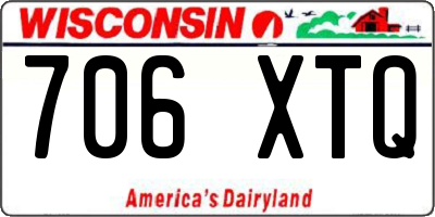 WI license plate 706XTQ