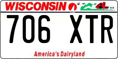 WI license plate 706XTR
