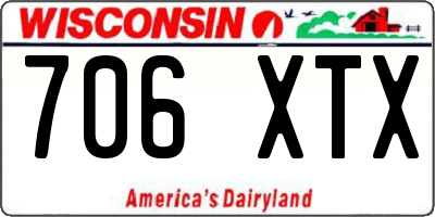 WI license plate 706XTX
