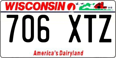 WI license plate 706XTZ