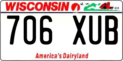 WI license plate 706XUB
