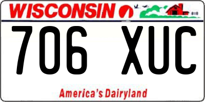 WI license plate 706XUC
