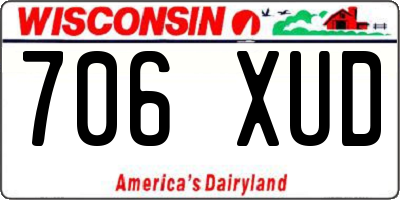 WI license plate 706XUD