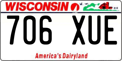 WI license plate 706XUE