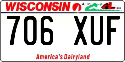 WI license plate 706XUF