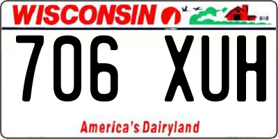 WI license plate 706XUH