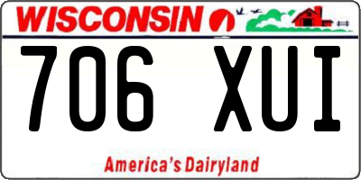 WI license plate 706XUI