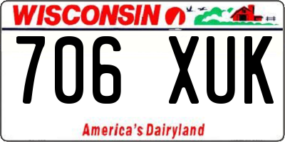 WI license plate 706XUK