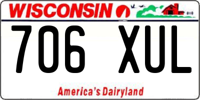 WI license plate 706XUL